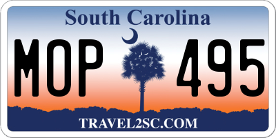 SC license plate MOP495