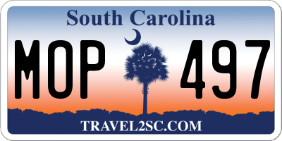 SC license plate MOP497