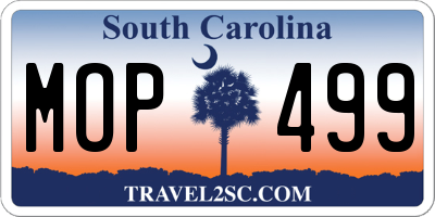 SC license plate MOP499