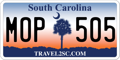 SC license plate MOP505