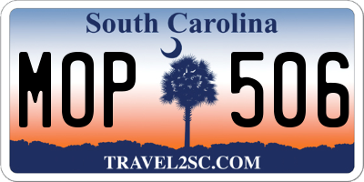 SC license plate MOP506