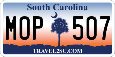 SC license plate MOP507