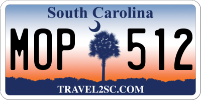 SC license plate MOP512