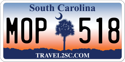 SC license plate MOP518