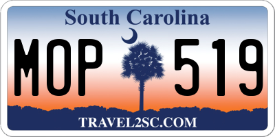 SC license plate MOP519