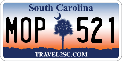 SC license plate MOP521