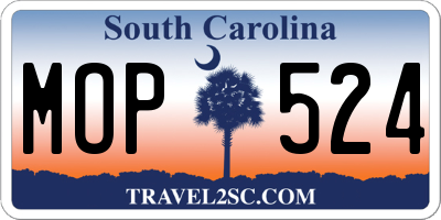 SC license plate MOP524