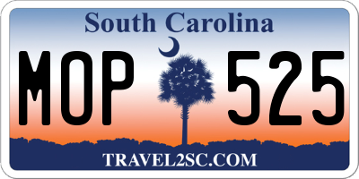 SC license plate MOP525