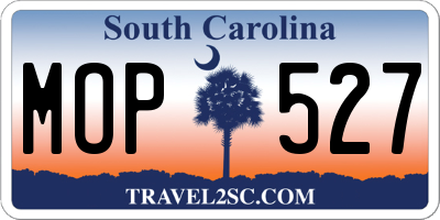 SC license plate MOP527