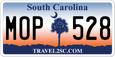 SC license plate MOP528