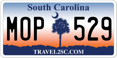 SC license plate MOP529