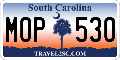 SC license plate MOP530