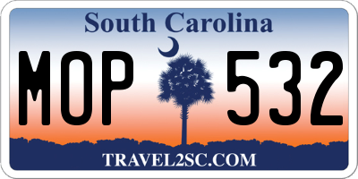 SC license plate MOP532