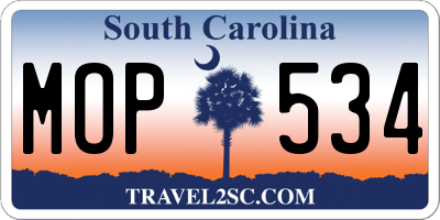 SC license plate MOP534