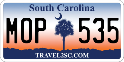 SC license plate MOP535