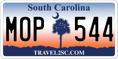 SC license plate MOP544