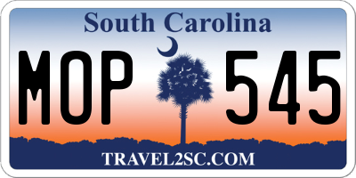 SC license plate MOP545