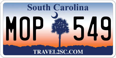 SC license plate MOP549