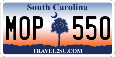 SC license plate MOP550