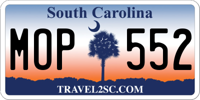 SC license plate MOP552