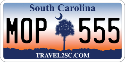 SC license plate MOP555