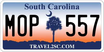 SC license plate MOP557