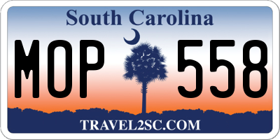 SC license plate MOP558