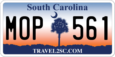 SC license plate MOP561