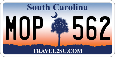 SC license plate MOP562
