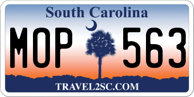 SC license plate MOP563