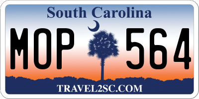 SC license plate MOP564