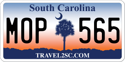 SC license plate MOP565