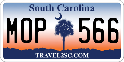 SC license plate MOP566