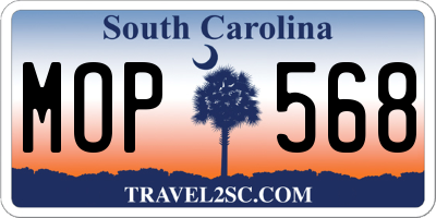 SC license plate MOP568