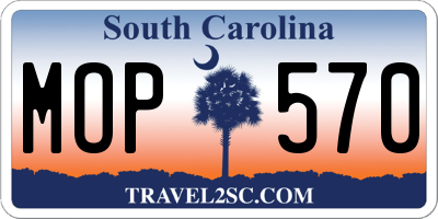 SC license plate MOP570