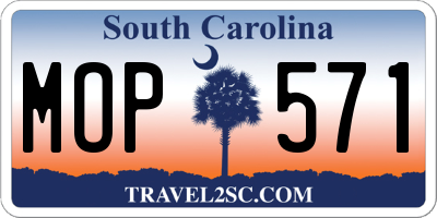 SC license plate MOP571