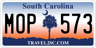 SC license plate MOP573