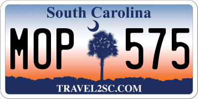 SC license plate MOP575