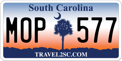 SC license plate MOP577