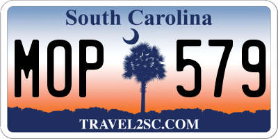 SC license plate MOP579