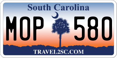 SC license plate MOP580