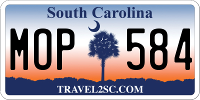 SC license plate MOP584