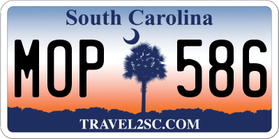 SC license plate MOP586