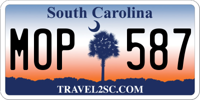 SC license plate MOP587