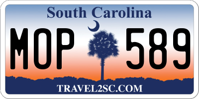 SC license plate MOP589