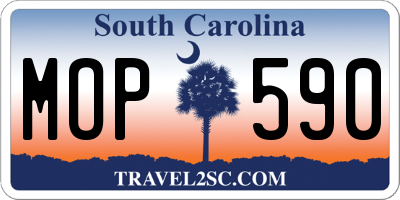 SC license plate MOP590