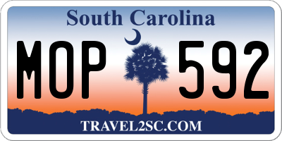SC license plate MOP592