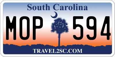 SC license plate MOP594