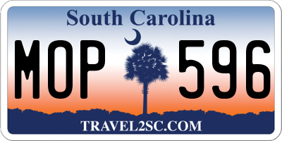 SC license plate MOP596