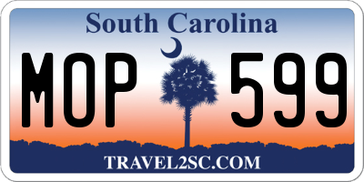 SC license plate MOP599
